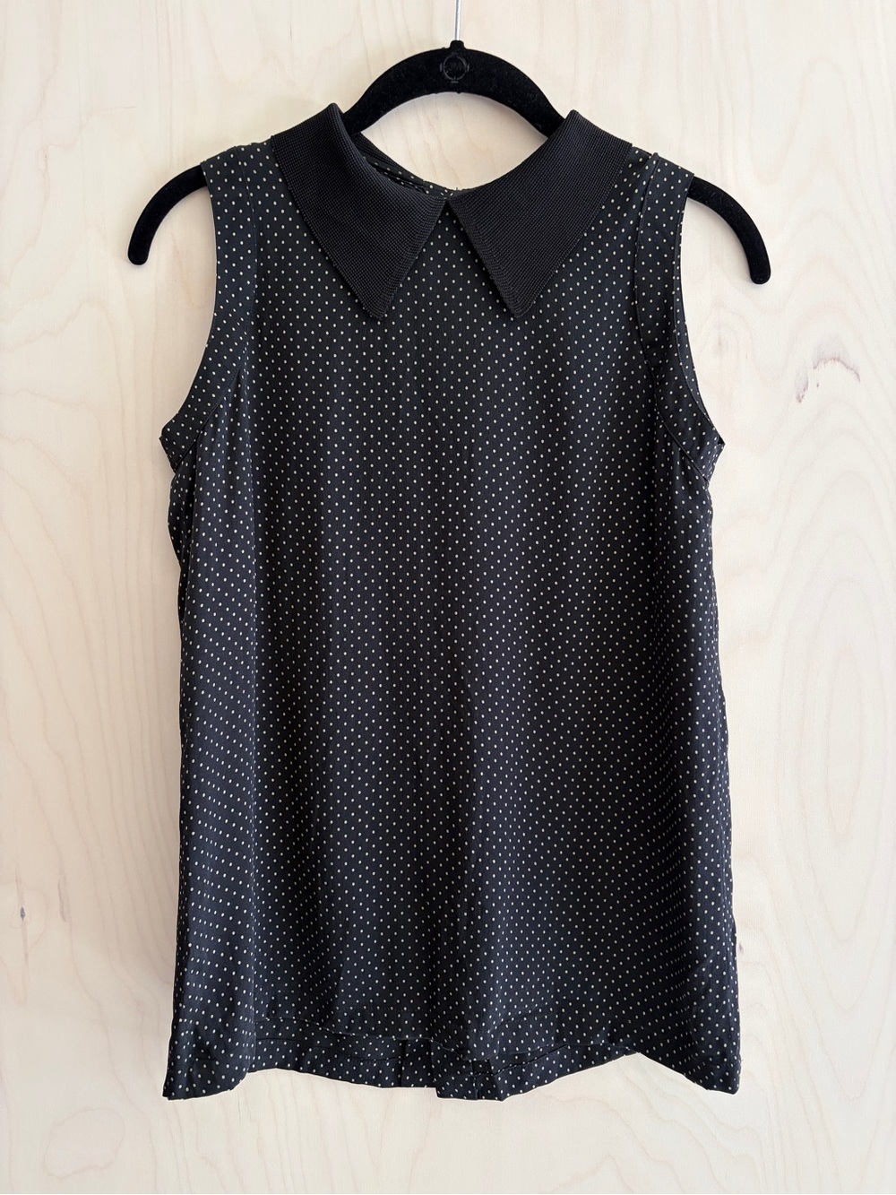 Vintage Gucci Black Sleeveless Polka Dot Collared Camisole IT 38/XS